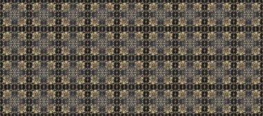 Kusursuz oryantal klasik altın desen. Gri, kahverengi ve bej renklerde altın tekrarlayan elementler içeren Raster soyut arkaplanı.