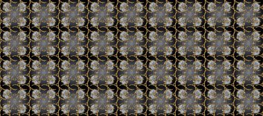 Gri, kahverengi ve siyah renklerde, altın elementlerle klasik, pürüzsüz desen. Noel 2019, kar tanesi, yeni yıl.