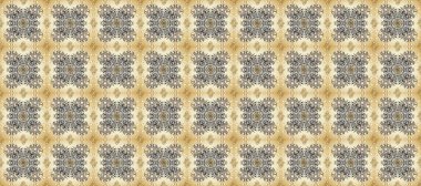 Kusursuz klasik raster altın desenli. Geleneksel oryantasyon süsü. Klasik klasik klasik arka plan. Bej, gri ve nötr renklerde altın elementlerle kusursuz desen. Raster illüstrasyonu.