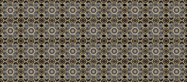 Süslü raster dekorasyonu. Gri, bej ve kahverengi renklerde altın element. Lüks, kraliyet ve Viktorya dönemi konsepti. Gri, bej ve kahverengi üzerine altın rengi klasik barok çiçekli desenler..