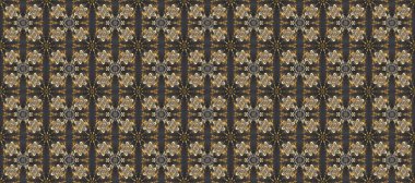 Raster illüstrasyonu. Oriental raster klasik kahverengi, gri ve altın desenli. Kusursuz soyut arkaplan.