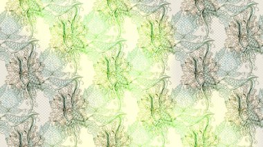 Nakış desenli çiçek deseni. Renkli grunge, soyut arka planda kolonotral, bej ve gri çiçeklerle gelişir. İzler, kumaş, duvar kağıtları, tekstil için raster dokusu.