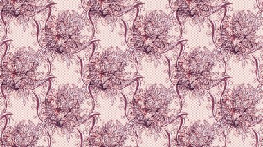 Şirin çiçek elementleri. Tarafsız, pembe ve mor renkte çiçekler. Raster illüstrasyonu. Çizim.