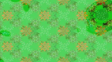 Düz Çiçek Elementleri Tasarımı. Raster. Renkli Bahar Teması çizim şablonu.