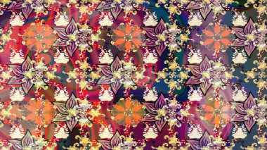 Raster illüstrasyonu. Renkli arka planda izole tatlı kar taneleri. Kar tanesi raster deseni. Tarafsız ve bej renklerde kar taneleri.