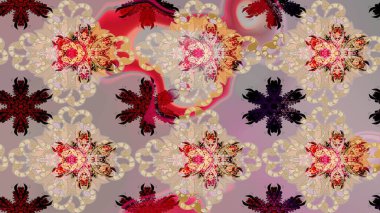 Raster çiçek desenli çiçek deseni, yapraklar, dekoratif elementler, sıçrama, lekeler, el çizimi kontur çizgileri ve Doodle çizim stili, grafik raster çizim çizimi.