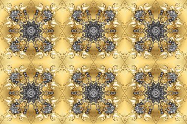 Barok tarzında kusursuz bir doğulu süsü. Raster oryantal süs. Geleneksel klasik altın desen. Sarı ve bej renklerde altın desenli altın elementler.