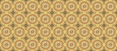 Klasik raster şablonu. Bej, sarı ve altın desenli. Tekrarlayan ögelerle kusursuz soyut arkaplan.