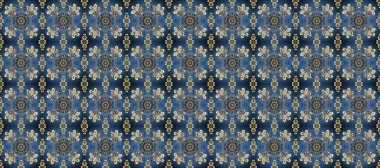 Duvar kâğıdı barok, İspanyol kumaşı. Gri ve mavi renklerde grafiksel, modern, pürüzsüz desen. Kusursuz çiçek deseni. Kusursuz raster arkaplanı.