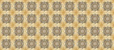 Bej, kahverengi ve altın elementli nötr renklerde raster pürüzsüz desen. Şam tasarım için kusursuz desen.