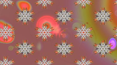 Desen, çizim, çiçek sınırı. Kıvırcık, parlak örgü. Eski moda arka plan. Raster illüstrasyonu. Güzel, parlak, pürüzsüz kumaş, tuval. Çiçeklerin çelengi.