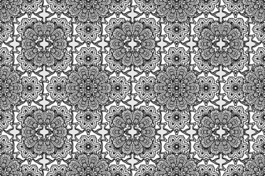 Duvar kağıdı, web sitesi arka planı, ambalaj kağıdı, davetiye, broşür, afiş veya web sitesi için kusursuz çiçek deseni kullanılabilir. Parlak elementlerin. El çizimi Raster illüstrasyonu.