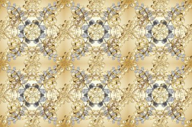 Kusursuz klasik raster altın desenli. Geleneksel oryantasyon süsü. Klasik klasik klasik arka plan. Gri, nötr ve bej renklerde altın elementlerle kusursuz desen.