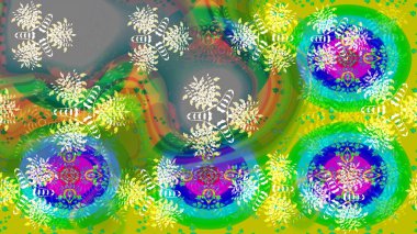 Renkli yeşil çizim kalıbı. Doodle tarzı. Tekstil ve kapak tasarımı için mükemmel. Elle çizilmiş sonbahar çiçeği deseni. Yeşil renkte çiçekler.