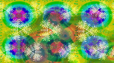 Çiçekli karalama şeklinde Raster çiçek deseni. Yumuşak, yaz çiçekleri yeşil ve mavi renklerde. Raster illüstrasyonu.