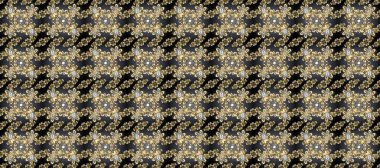 Kusursuz altın desen. Raster oryantal süs. Gri, bej ve kahverengi renklerde altın elementlerle kusursuz desen.