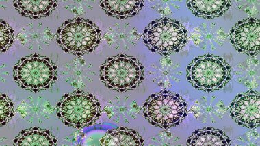 Soyut etnik raster çizim kalıbı. Kabile sanatı boho baskısı, klasik çiçek arkaplanı. Arkaplan dokusu, duvar kağıdı, çiçek teması nötr, yeşil ve mavi renkler.