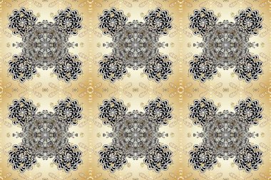 Geleneksel altın sarısı desenli bej ve gri renklerde altın elementler. Barok tarzında kusursuz bir doğulu süsü..