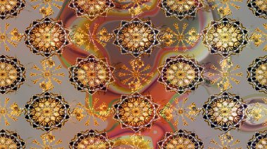 Çiçek süslemeli çizim deseni. Çiçekler bej, kahverengi ve gri renklerde. Raster illüstrasyonu.