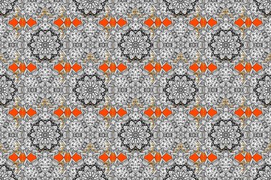 Raster illüstrasyonunda kusursuz çiçek deseni. Çiçekler suluboya stilinde gri, beyaz ve nötr renklerde.