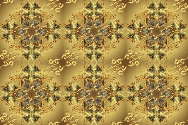 Düşen Noel stili kar taneleri. Güzel sarı ve kahverengi kar taneleri renkli bir arka planda izole edilmiş. Kar taneleri, kar yağışı. Görüntü.