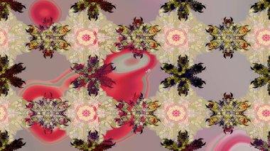 Vadinin bej renkli çiçekleri. Çiçeksel çizim kalıbının çizimi.