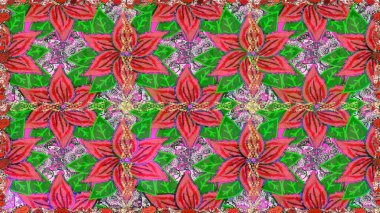 Yumuşak, yeşil renkli bahar çiçekleri. Raster illüstrasyonu. Raster deseni. Patlayan çiçekler soyut yerleştirilmiş.