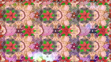 Tarafsız renklerde. 3 boyutlu çiçekler, pürüzsüz. Raster illüstrasyonu.