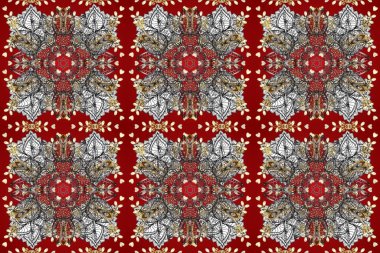 Klasik klasik klasik arka plan. Geleneksel oryantasyon süsü. Kusursuz klasik raster altın desenli. Altın desenli kırmızı, gri ve kahverengi altın elementler.