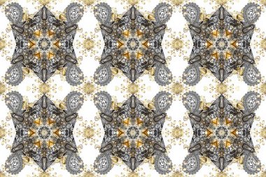 Raster altın desen. Doğulu stil, altın elementli gri, nötr ve beyaz renklerde altın desenli arabesk yapar. Kusursuz kıvırcık saçlar..