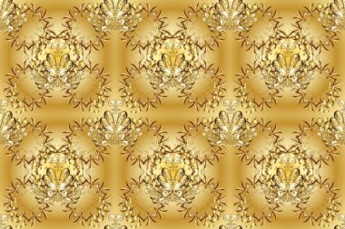 Geleneksel oryantasyon süsü. Kusursuz klasik bej, nötr ve altın desenli. Klasik vintage arkaplan.