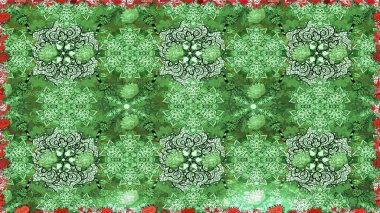 Düz Çiçek Elementleri Tasarımı. Renkli Bahar Temalı Kusursuz Arkaplan. Kusursuz bir mahsul. Raster Şirin kumaş deseni.