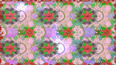 Renkli Yaz Temalı Kusursuz Arkaplan. Düz Çiçek Elementleri Tasarımı. Tarafsız renklerde çiçekler. Raster illüstrasyonunda kusursuz çiçek deseni.