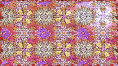 Tarafsız renklerde çiçekler. Renkli Bahar Temalı Kusursuz Arkaplan. Sevimli çiçek raster deseni. Düz Çiçek Elementleri Tasarımı.