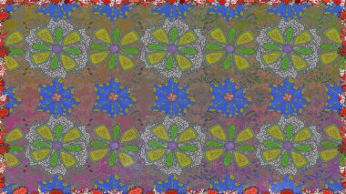 Raster illüstrasyonu. Gri renkli çiçekler. Tropik, dikişsiz çiçek deseni..