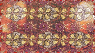 Hediye ambalaj kağıdı, tebrik kartları, posterler ve pankart tasarımı. Raster düz çiçekleri pürüzsüz desen. Kahverengi renkte çiçekler.