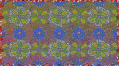 Raster illüstrasyonu. Gri renkli çiçekler. Tropik, dikişsiz çiçek deseni..