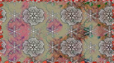 Renkli Yaz Temalı Kusursuz Arkaplan. Gri renkli çiçekler. Düz Çiçek Elementleri Tasarımı. Sevimli çiçek raster deseni.