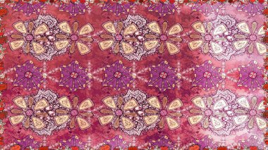 Çiçekli karalama şeklinde Raster çiçek deseni. Pembe renkli çiçekler. Yumuşak, yaz çiçekli arka plan.