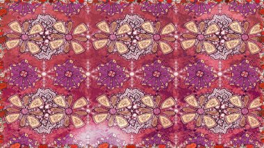 Pembe renkli çiçekler. Kumaş desenli papatya çiçekleri ayrıntıları.