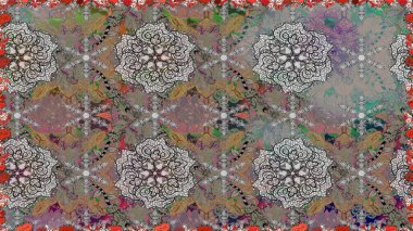 Raster illüstrasyonunda kusursuz çiçek deseni. Gri renkli çiçekler. Düz Çiçek Elementleri Tasarımı. Renkli Yaz Temalı Kusursuz Arkaplan.