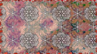 Gri el çizimi desen. Sanat, çiçek tarzına ilham verir ve arka plan bırakır. Karalama çiçekleri kusursuz desen. Raster deseni.