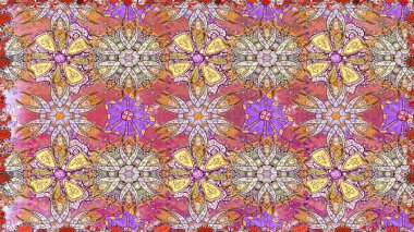 Tarafsız renklerde parlak çiçekli halı ile kusursuz desen.