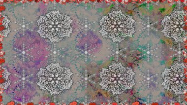 Çiçekler suluboya seamless modeli. Raster şık kumaş deseni.