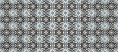 Raster oryantal süs. Gri ve mavi renklerde altın elementlerle kusursuz desen. Kusursuz altın desen.