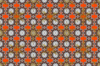 Turuncu, gri ve kahverengi renkte çiçekler. Küçük çiçekte sevimli çiçek deseni var..