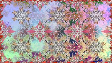 Raster Henna dövme stili. Tekstil, tebrik kartı, boyama kitabı, telefon kılıfı baskısı için kullanılabilir. Etnik Mandala süsü. Hint çiçekli desenli şal desenli..