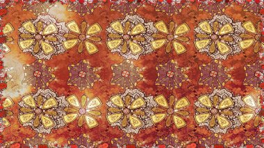 Çiçeksiz desenlerin resmi. Vadinin çiçekleri kahverengi renklerde.