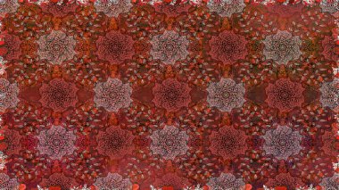 Klasik çiçek tasarımı elementleri. Kahverengi kıvırcık çiçekler kahverengi renklerde şekillenir. Raster illüstrasyonu.