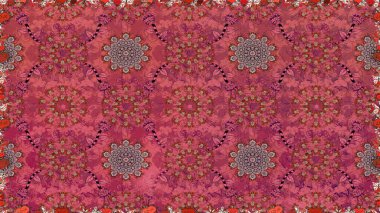 Çiçekli, pembe, pürüzsüz desen. Raster çiçek izi. Klasik taslak çizimi.